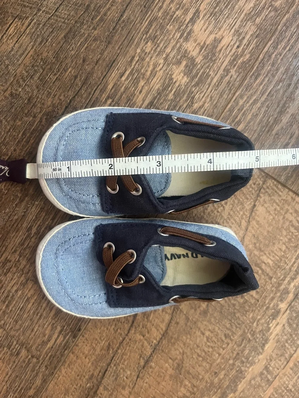 Old Navy Light Blue and Navy Canvas Kids Sneakers